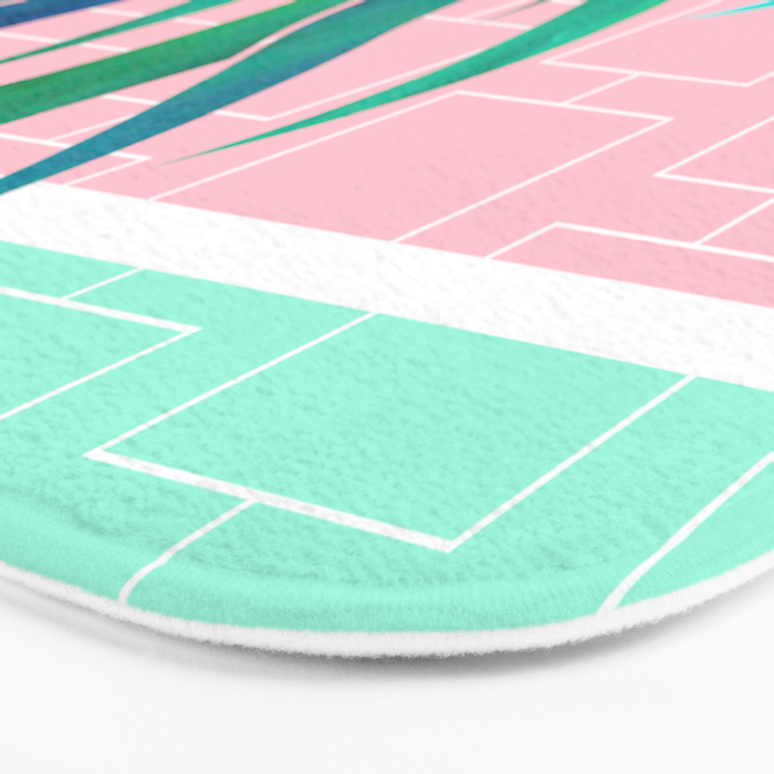 Palm Springs Mid Century Garden Illustration Bath Mat Gallery Image 3