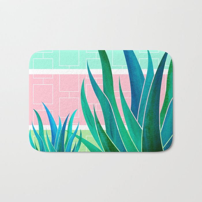 Palm Springs Mid Century Garden Illustration Bath Mat Gallery Image 1