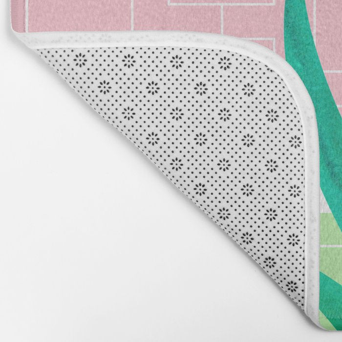 Palm Springs Mid Century Garden Illustration Bath Mat Gallery Image 2
