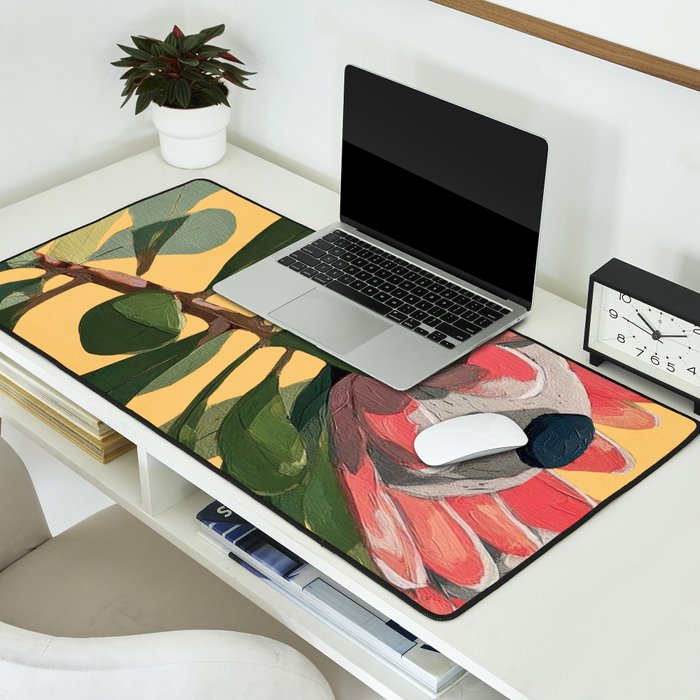 Protea Bloom with Sage Leaves Desk Mat Gallery Image 2