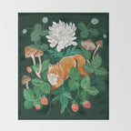 Strawberry Fox Throw Blanket Gallery Image 2