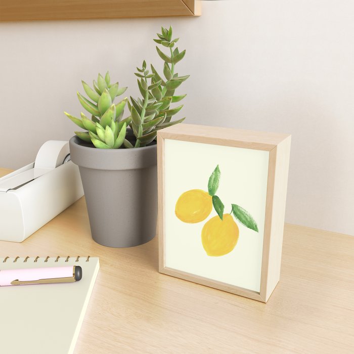 Lemon Watercolor Illustration  Mini Art Print Gallery Image 2