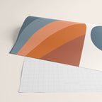 Mid Century Modern Geometric Arch a15 in Navy Blue and Orange Wrapping Paper Gallery Image 2