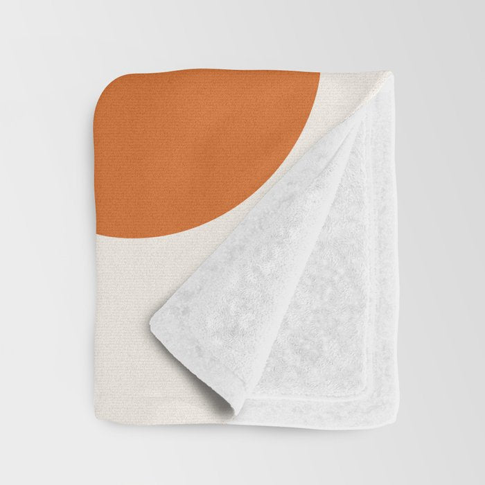 Mid Century Modern Geometric Arch a15 in Navy Blue and Orange Throw Blanket Gallery Image 3