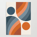 Mid Century Modern Geometric Arch a15 in Navy Blue and Orange Poster Gallery Image 4