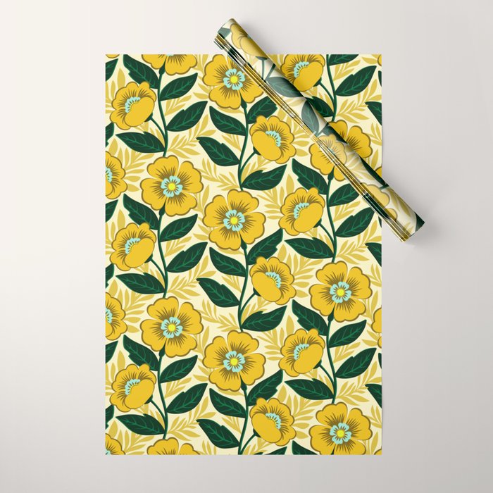 Yellow flower garden Wrapping Paper Gallery Image 1