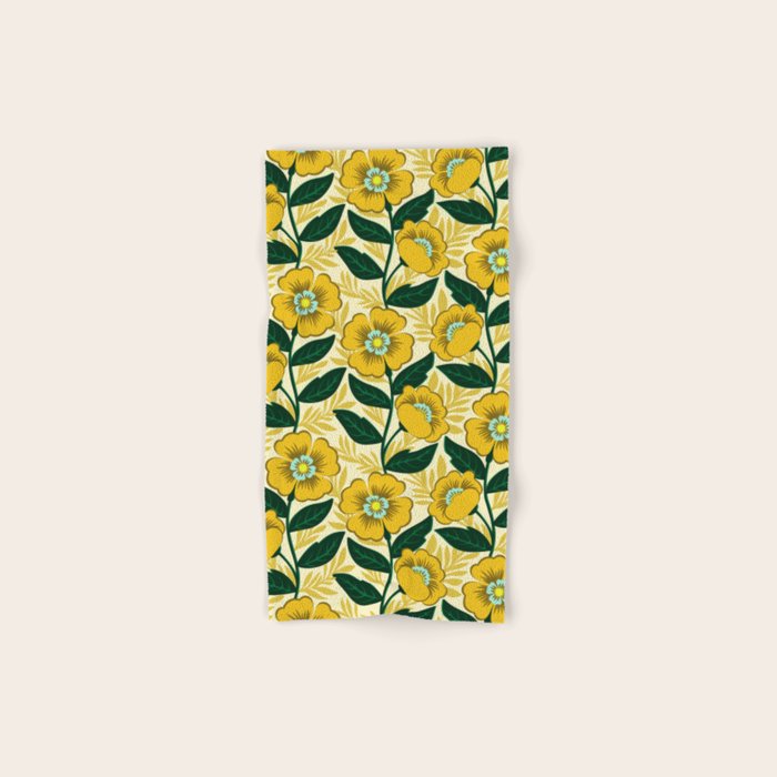 Yellow flower garden Bath Towel Gallery Image 1