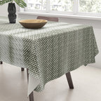 Double lines (Sage) Tablecloth Gallery Image 3