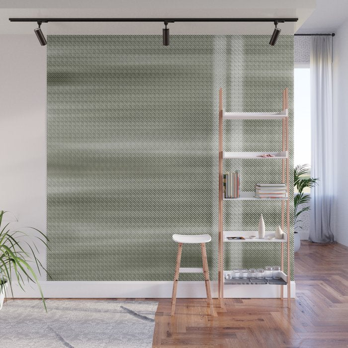 Double lines (Sage) Wall Mural Gallery Image 1