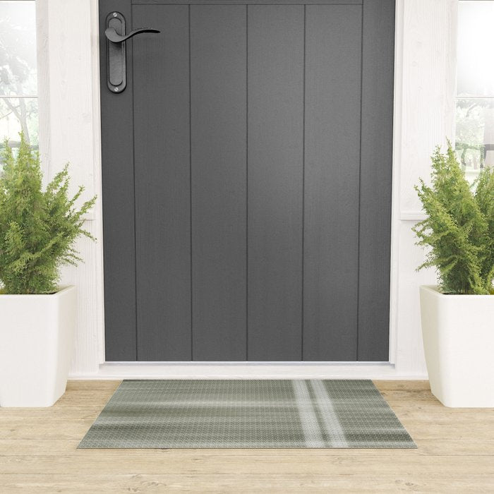 Double lines (Sage) Welcome Mat Gallery Image 3
