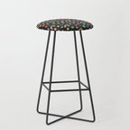 Funny retro cartoon doodle sticker pattern Stool Gallery Image 1