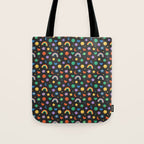 Funny retro cartoon doodle sticker pattern Tote Bag Gallery Image 1