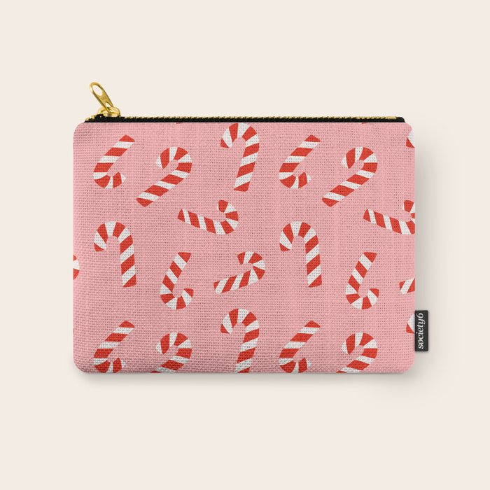 Candy Canes - Pink Carry All Pouch Gallery Image 1
