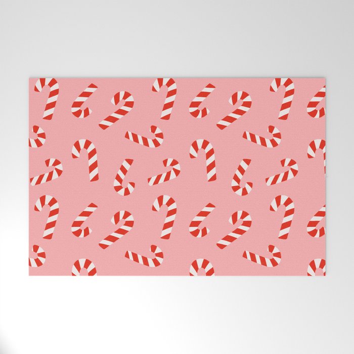 Candy Canes - Pink Welcome Mat Gallery Image 1