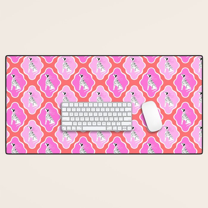 Dalmatians in Pink and Red Desk Mat Gallery Image 1