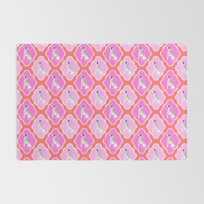 Dalmatians in Pink and Red Rug Gallery Image 2