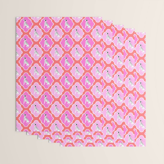 Dalmatians in Pink and Red Wrapping Paper Gallery Image 3