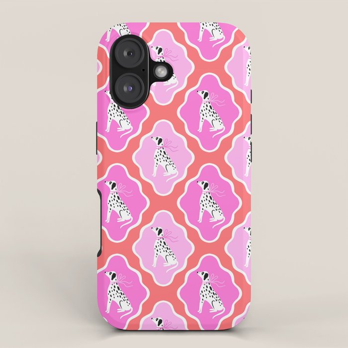 Dalmatians in Pink and Red iPhone Case Gallery Image 1