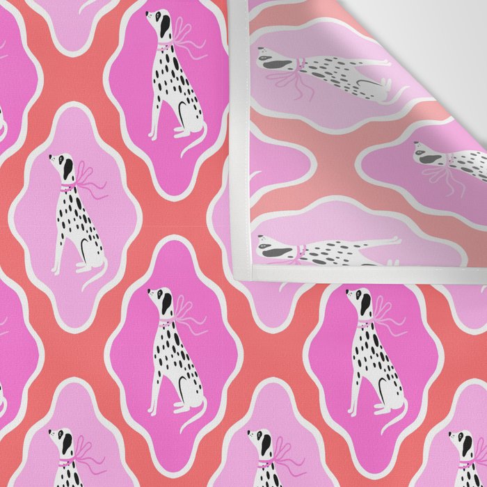 Dalmatians in Pink and Red Wall Tapestry Gallery Image 3