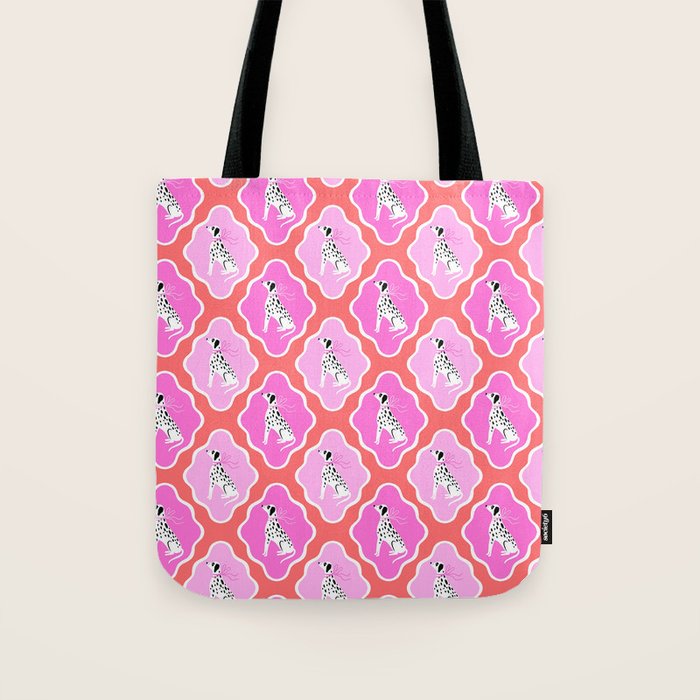 Dalmatians in Pink and Red Tote Bag Gallery Image 1