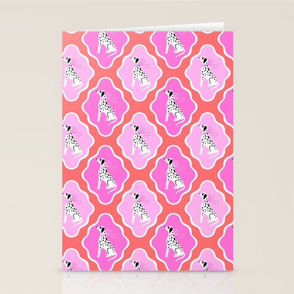 Dalmatians in Pink and Red Stationery Card Gallery Image 2