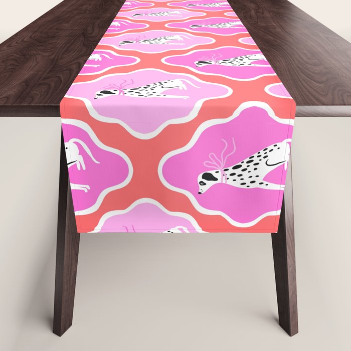 Dalmatians in Pink and Red Table Runner Gallery Image 1