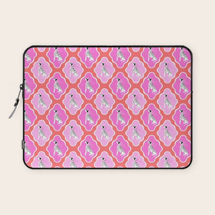 Dalmatians in Pink and Red Laptop Sleeve Gallery Image 1