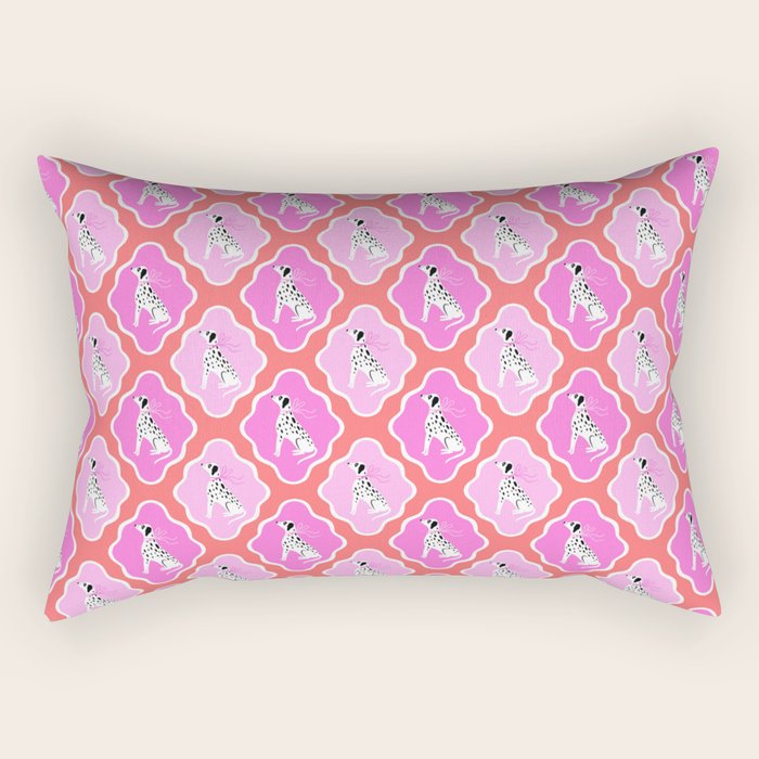 Dalmatians in Pink and Red Rectangular Pillow Gallery Image 2