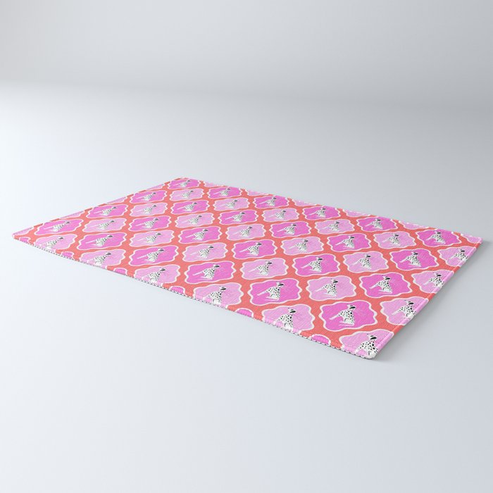 Dalmatians in Pink and Red Rug Gallery Image 3