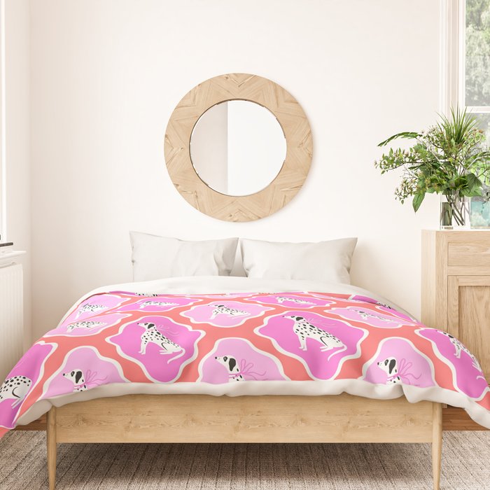Dalmatians in Pink and Red Duvet Cover Gallery Image 3