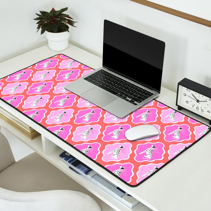Dalmatians in Pink and Red Desk Mat Gallery Image 2