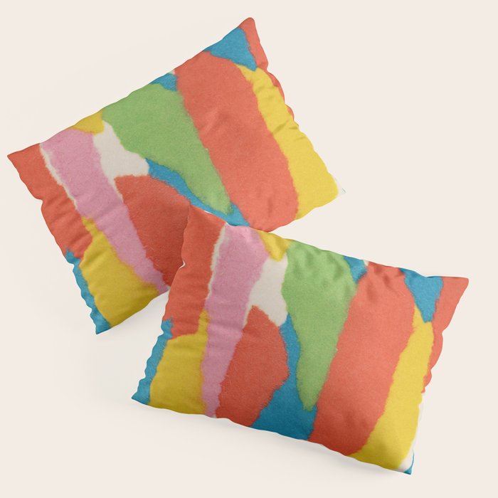 Colorful Paper Collage #2 Pillow Sham Gallery Image 3