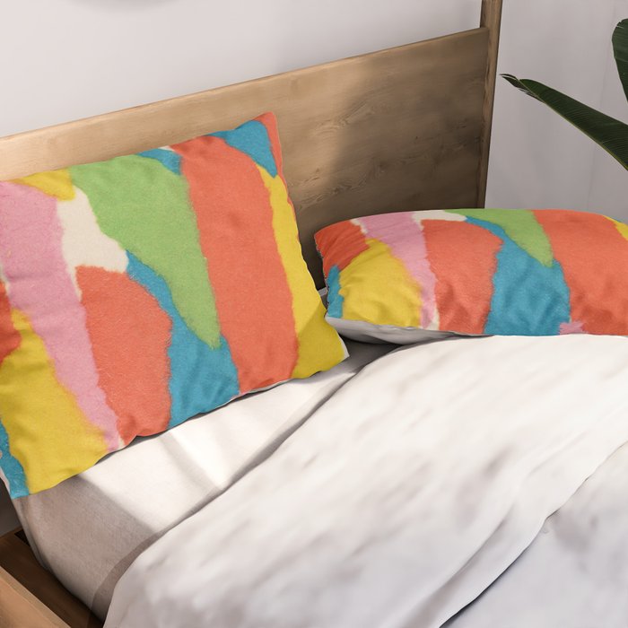 Colorful Paper Collage #2 Pillow Sham Gallery Image 2