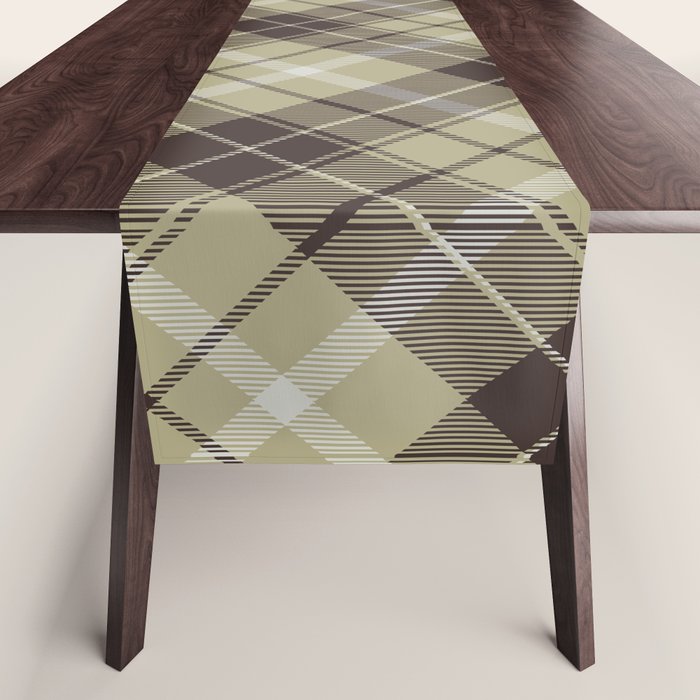 Modern Neutral Plaid Design Table Runner Gallery Image 1