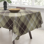 Modern Neutral Plaid Design Tablecloth Gallery Image 3