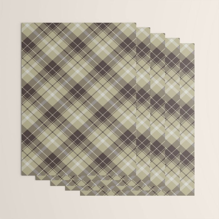 Modern Neutral Plaid Design Wrapping Paper Gallery Image 3