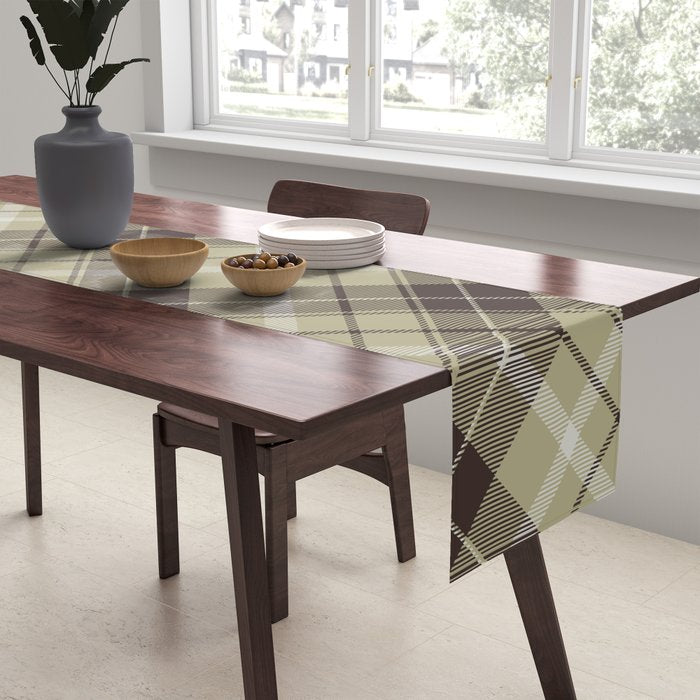 Modern Neutral Plaid Design Table Runner Gallery Image 2
