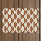 boho geometric aztec in ginger Outdoor Rug Gallery Image 1