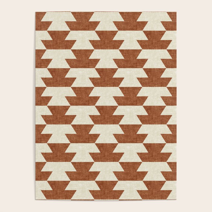 boho geometric aztec in ginger Poster Gallery Image 4