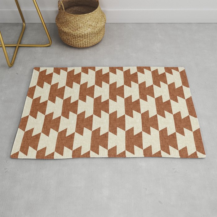 boho geometric aztec in ginger Rug Gallery Image 1