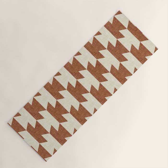 boho geometric aztec in ginger Yoga Mat Gallery Image 1