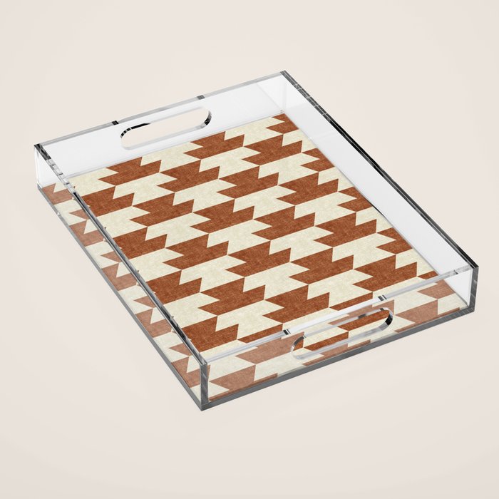 boho geometric aztec in ginger Acrylic Tray Gallery Image 1