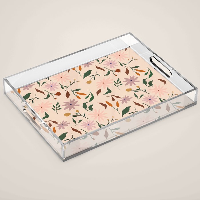 Flower Pattern Acrylic Tray Gallery Image 1