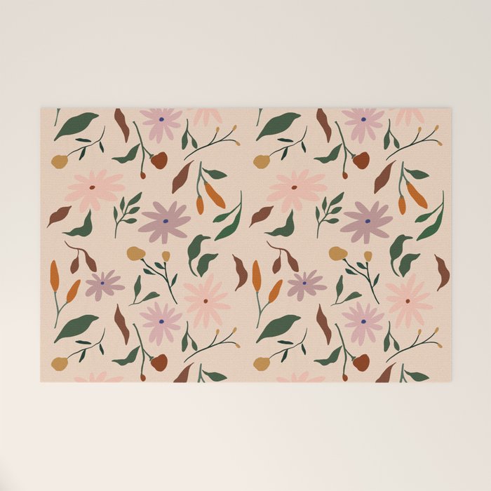 Flower Pattern Welcome Mat Gallery Image 1