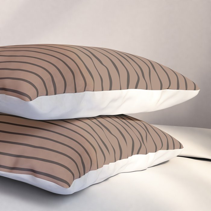 Color Block Lines XLI Dark Mocha Pillow Sham Gallery Image 3