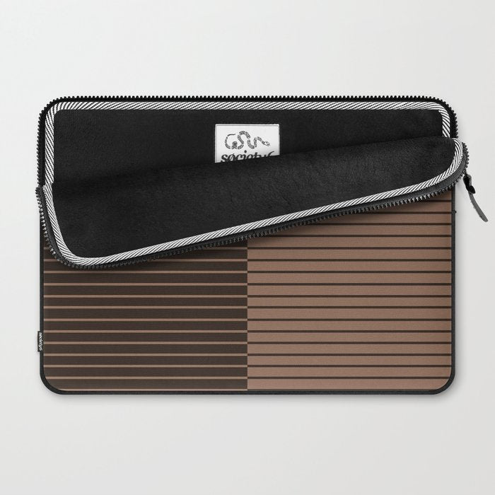 Color Block Lines XLI Dark Mocha Laptop Sleeve Gallery Image 2