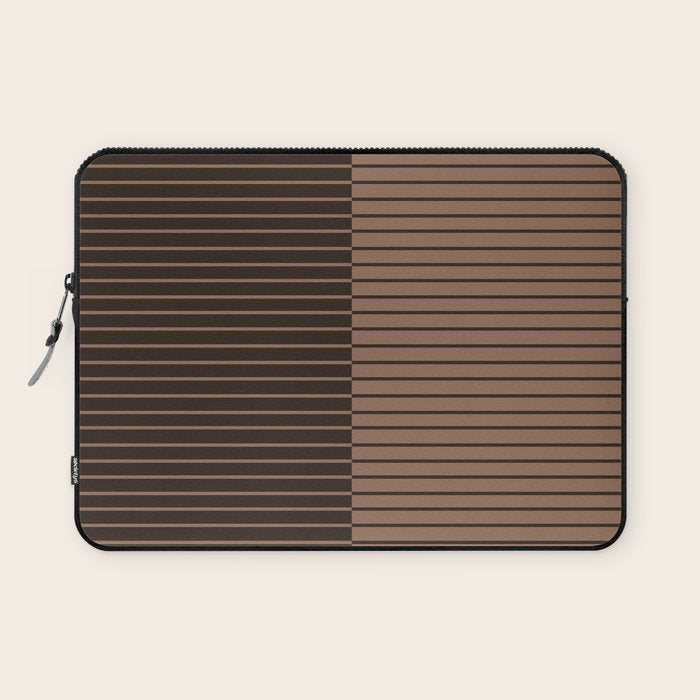 Color Block Lines XLI Dark Mocha Laptop Sleeve Gallery Image 1