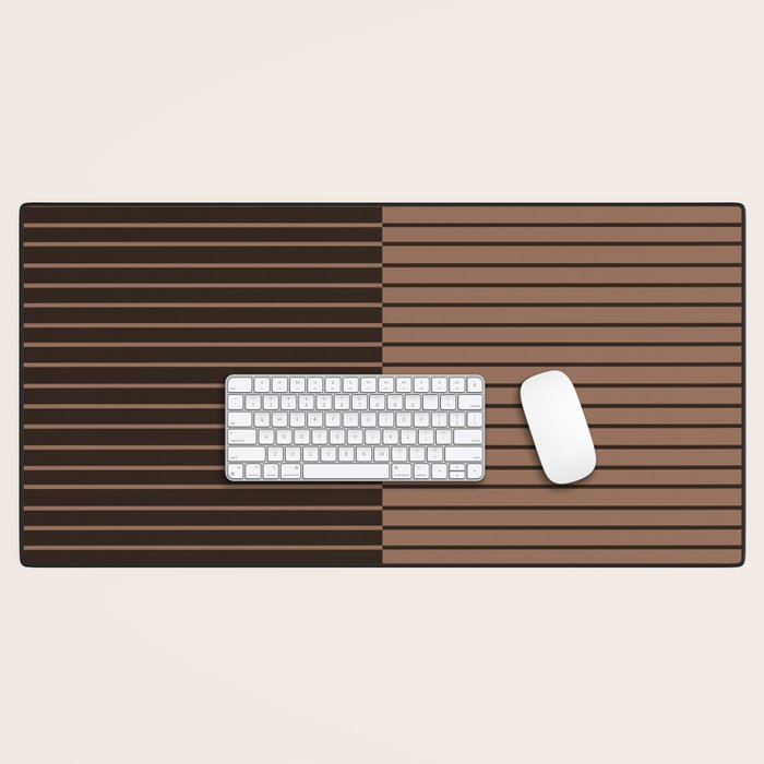 Color Block Lines XLI Dark Mocha Desk Mat Gallery Image 1