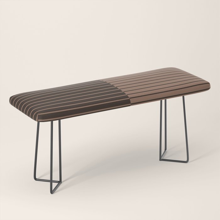 Color Block Lines XLI Dark Mocha Bench Gallery Image 1