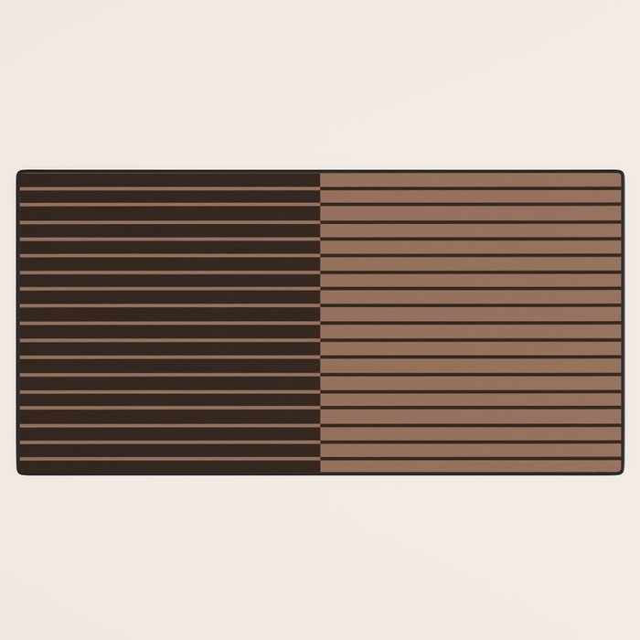 Color Block Lines XLI Dark Mocha Desk Mat Gallery Image 3